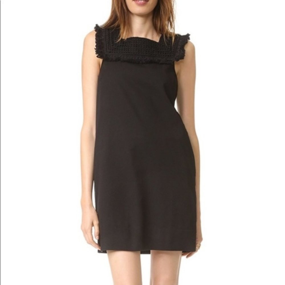 Madewell Black Dress Sz 14 Crochet Neck